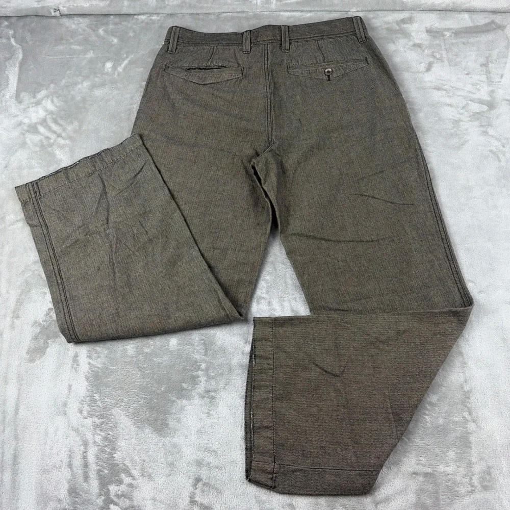 Old Navy Brand Loose Khakis Mens 32x30 Brown Textured Cotton Relaxed Pants NEW